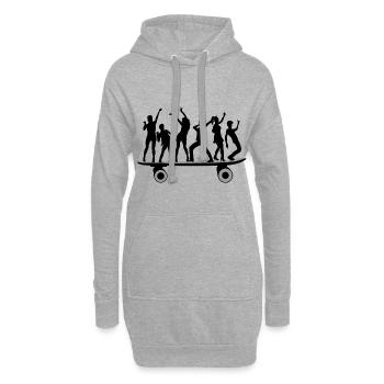Party Boarding - Sweat-shirt à capuche long Femme - gris chiné - Devant