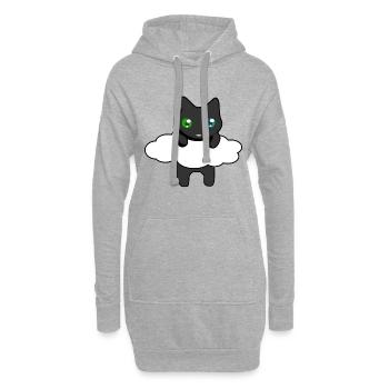 Cadeau mignon d'ami de chat de chat noir - Sweat-shirt à capuche long Femme - gris chiné - Devant