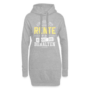 Rente Lustiger Spruch - Hoodie-Kleid - Grau meliert - Vorne