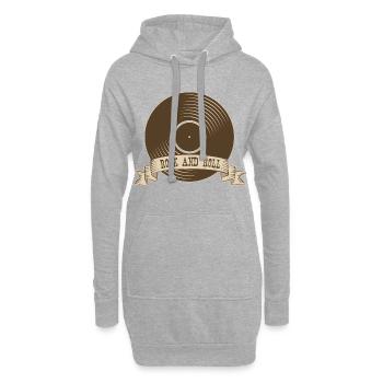 Rock n Roll Rock Rock and Roll Musik Vinyl - Hoodie-Kleid - Grau meliert - Vorne