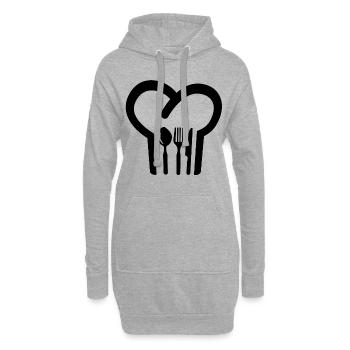 Toque - Sweat-shirt à capuche long Femme - gris chiné - Devant