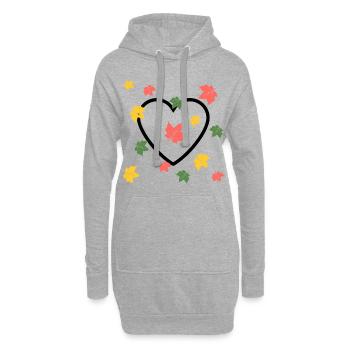 Autumn Love - Hoodie Dress - heather grey - Front
