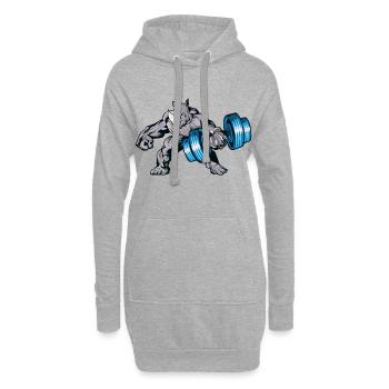 Haltère Rhino - Sweat-shirt à capuche long Femme - gris chiné - Devant