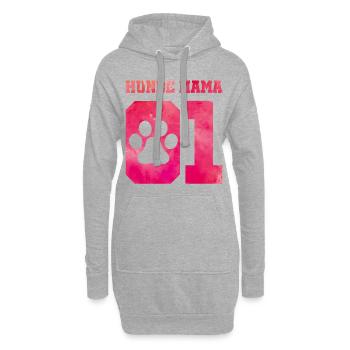 Hunde Mama 01 - Hoodie-Kleid - Grau meliert - Vorne