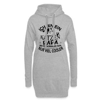Katze – Shirt Katzenpapa Lieblingstier Geschenk - Hoodie-Kleid - Grau meliert - Vorne