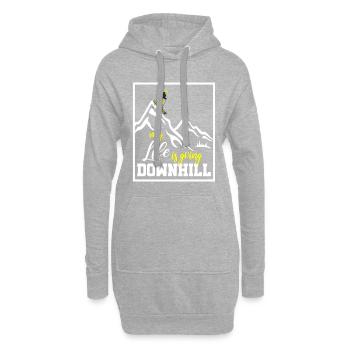 Ski alpin ski montagne sports d'hiver - Sweat-shirt à capuche long Femme - gris chiné - Devant