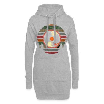 Vintage Vinyl Retro Musik Schallplatte - Hoodie-Kleid - Grau meliert - Vorne