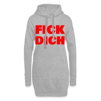Fick dich - Hoodie-Kleid - Grau meliert - Vorne