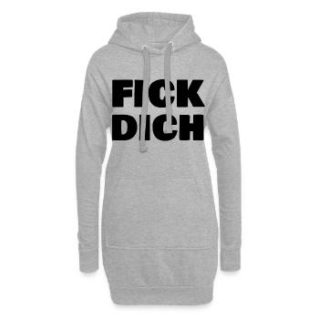Fick dich - Hoodie-Kleid - Grau meliert - Vorne