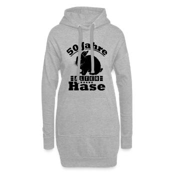 50 Jahre! Du alter Hase - Hoodie-Kleid - Grau meliert - Vorne