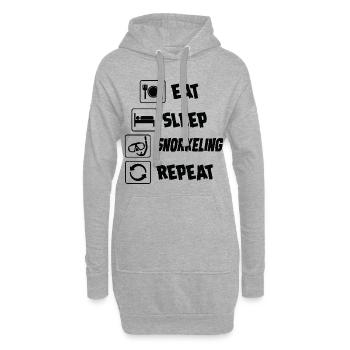 Plongée - chemise mangez sommeil répétez le cadeau - Sweat-shirt à capuche long Femme - gris chiné - Devant