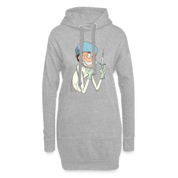 Fiese Krankenschwester Anästhesie Spritze - Hoodie-Kleid - Grau meliert - Vorne