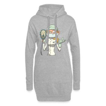 Infirmière masque d'anesthésie - Sweat-shirt à capuche long Femme - gris chiné - Devant
