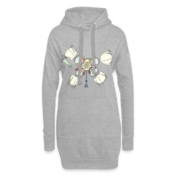 OP Saal Krankenschwester Arzt - Hoodie-Kleid - Grau meliert - Vorne