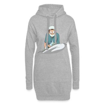 Krankenschwester Krankenhaus Mundschutz Maske - Hoodie-Kleid - Grau meliert - Vorne