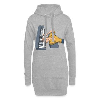 Piano Klavier Spieler Musiker Pianist von unten - Hoodie-Kleid - Grau meliert - Vorne