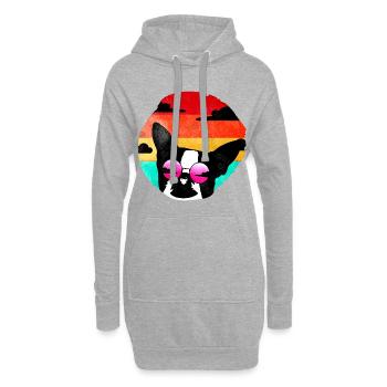 Retro Pit Bull Grafik Geschenk - Hoodie-Kleid - Grau meliert - Vorne