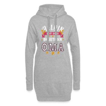 Grand-mère héroïne - Sweat-shirt à capuche long Femme - gris chiné - Devant