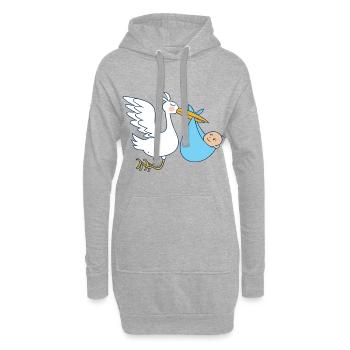Geschenke für Hebammen | Geburtshelfer Hebamme - Hoodie-Kleid - Grau meliert - Vorne