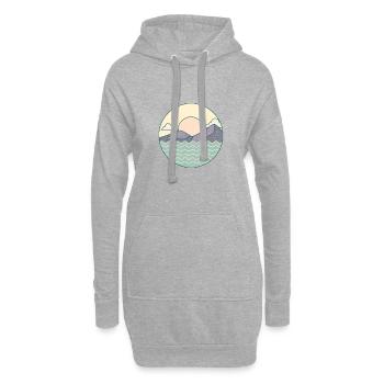Belle nature paysage avec montagnes eau amour - Sweat-shirt à capuche long Femme - gris chiné - Devant