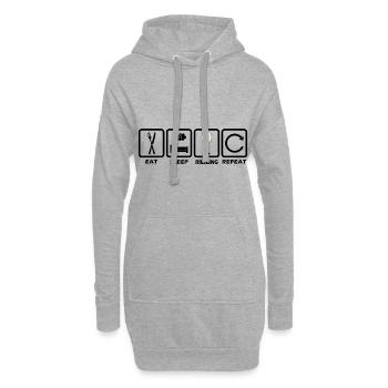 Riesling Wine T Shirt - Mangez Sommeil Répétez - Sweat-shirt à capuche long Femme - gris chiné - Devant