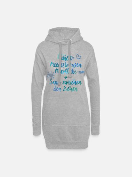 Meer Meeresrauschen Meerblick originell Spruch - Hoodie-Kleid - Grau meliert