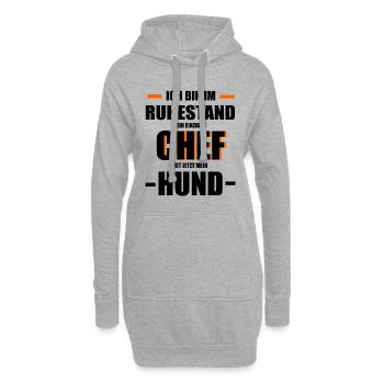 Ruhestand Chef Hund Tier - Hoodie-Kleid - Grau meliert - Vorne