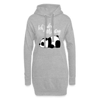 Lustig Panda Pandabär Spruch Montag - Hoodie-Kleid - Grau meliert - Vorne