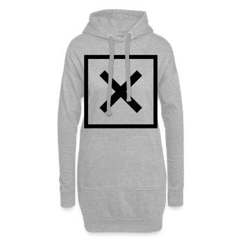Croix X Icône icône - Sweat-shirt à capuche long Femme - gris chiné - Devant