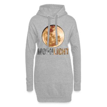 pleine lune nocturne - Sweat-shirt à capuche long Femme - gris chiné - Devant