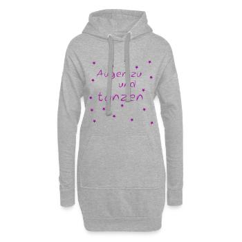 Augen zu und tanzen - Hoodie-Kleid - Grau meliert - Vorne