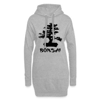 Bonsaï noir - Sweat-shirt à capuche long Femme - gris chiné - Devant