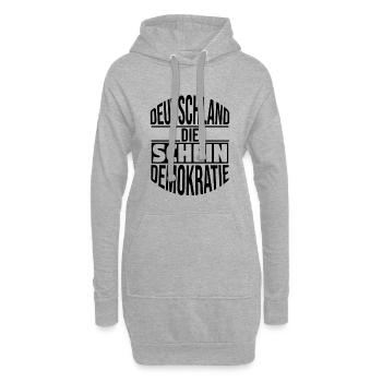 Deutschland die Scheindemokratie! - Hoodie-Kleid - Grau meliert - Vorne