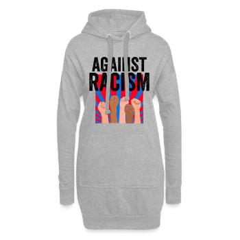 Anti racisme | Antifa contre les idées cadeaux - Sweat-shirt à capuche long Femme - gris chiné - Devant