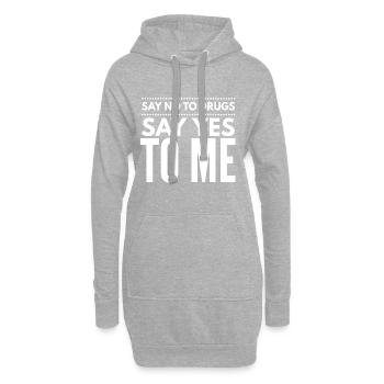 Dites non aux drogues en disant drôle T-shirt - Sweat-shirt à capuche long Femme - gris chiné - Devant
