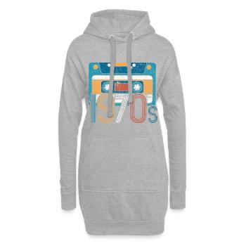 70er Jahre Musik Kassette Vintage Retro - Hoodie-Kleid - Grau meliert - Vorne