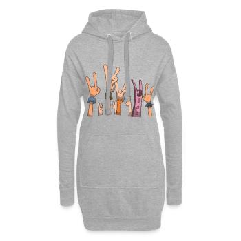 Metal Hände oben in der Luft - Hoodie-Kleid - Grau meliert - Vorne