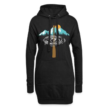 Conception de canoë - Sweat-shirt à capuche long Femme - noir - Devant