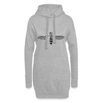 Guêpe abstraite - Sweat-shirt à capuche long Femme - gris chiné - Devant