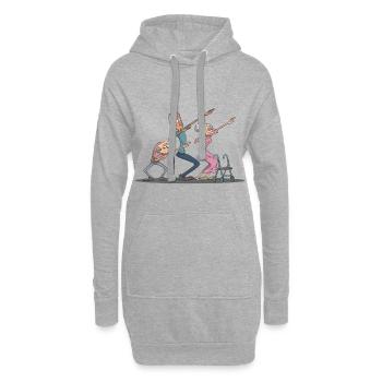 Dab Dabbing seniors - Sweat-shirt à capuche long Femme - gris chiné - Devant