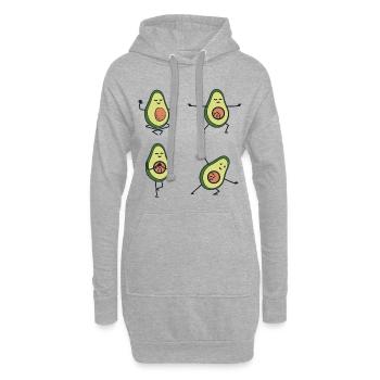 Yoga – Shirt Avokado Lieblingssport Geschenk - Hoodie-Kleid - Grau meliert - Vorne