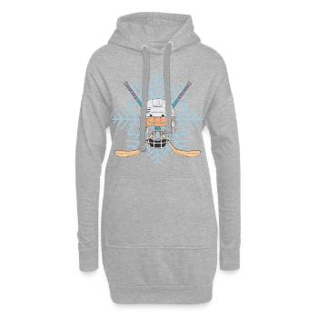 Hockey is the Best in Winter - Hoodie-Kleid - Grau meliert - Vorne