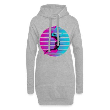 Joueur de volleyball sport de beach-volley - Sweat-shirt à capuche long Femme - gris chiné - Devant