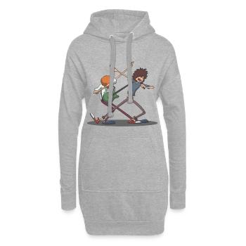 Dab Dabbing Rock Band - Hoodie-Kleid - Grau meliert - Vorne