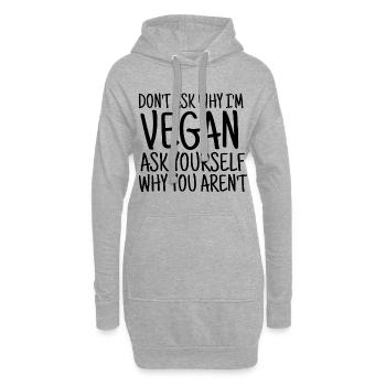 VEGAN VEGANER - Sweat-shirt à capuche long Femme - gris chiné - Devant
