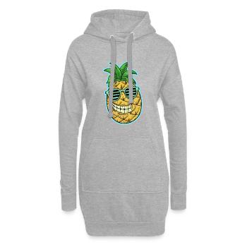ananas - Sweat-shirt à capuche long Femme - gris chiné - Devant