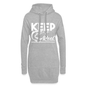 Angeln Fischen Fish - Hoodie-Kleid - Grau meliert - Vorne
