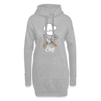 Koch Chef Chefkoch kochen Küche Essen - Hoodie-Kleid - Grau meliert - Vorne