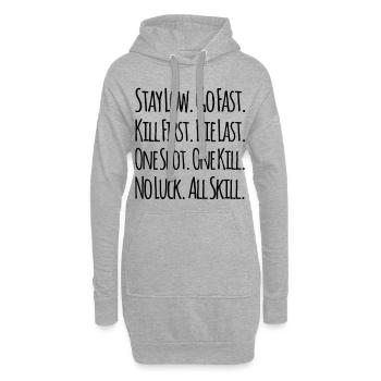Stay Low Go Fast Kill First Die Last Ohne Shot - Hoodie-Kleid - Grau meliert - Vorne