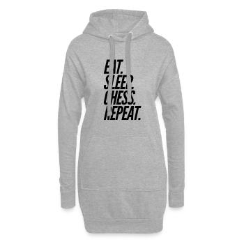 Mangez des échecs de sommeil répéter - Sweat-shirt à capuche long Femme - gris chiné - Devant